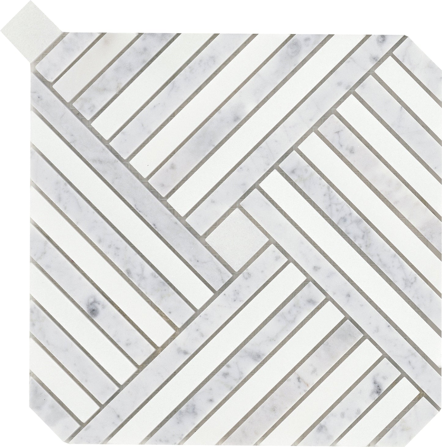 Modern 9X9 Silver Cross Pattern Polished Marble Mosaic Tile M05ALLUSI0909MPL