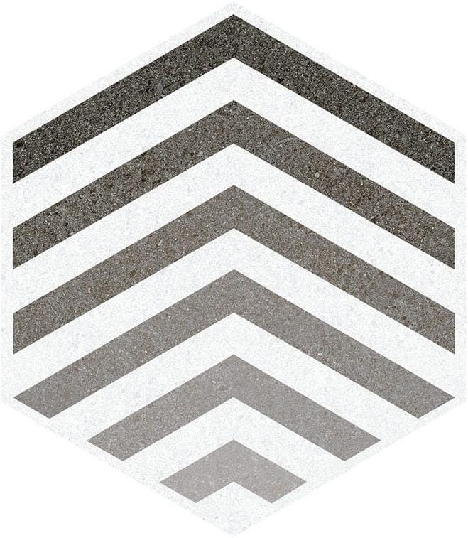 Modern 9X10 Gray White Black Arrow Porcelain Filed Tile B2C-BAUHAR0910HX - B2C TILE OUTLET