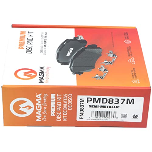 MAGMA Premium PMD837M Semi-Metallic Brake Pads, Front