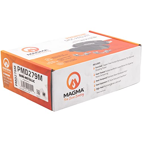 MAGMA Premium PMD279M Semi-Metallic Brake Pads, Rear