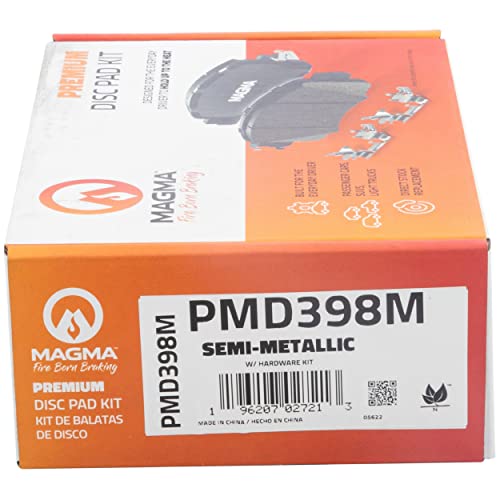 MAGMA Premium PMD398M Semi-Metallic Brake Pads, Rear