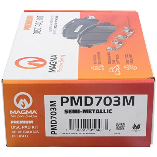 MAGMA Premium PMD703M Semi-Metallic Brake Pads, Front