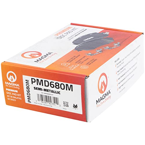 MAGMA Premium PMD680M Semi-Metallic Brake Pads, Front