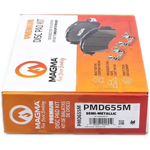 MAGMA Premium PMD655M Semi-Metallic Brake Pads, Front