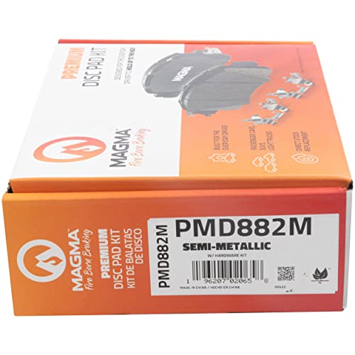 MAGMA Premium PMD882M Semi-Metallic Brake Pads, Front
