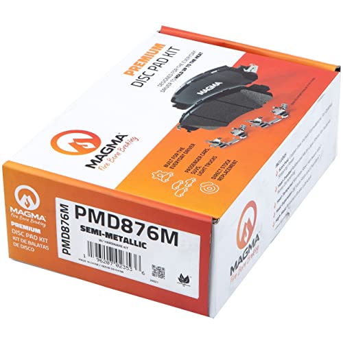 MAGMA Premium PMD876M Semi-Metallic Brake Pads, Rear