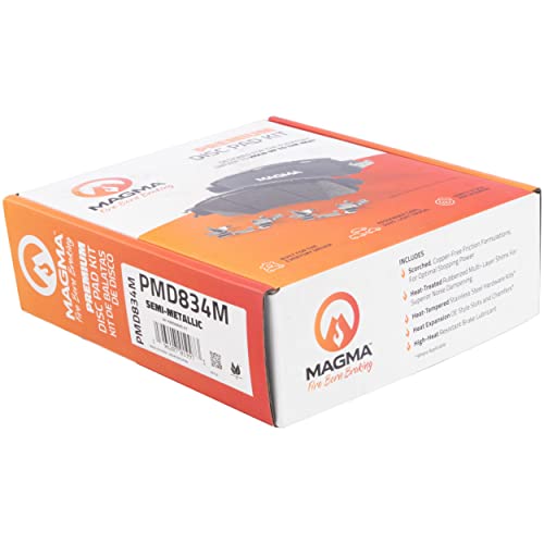 MAGMA Premium PMD834M Semi-Metallic Brake Pads, Rear