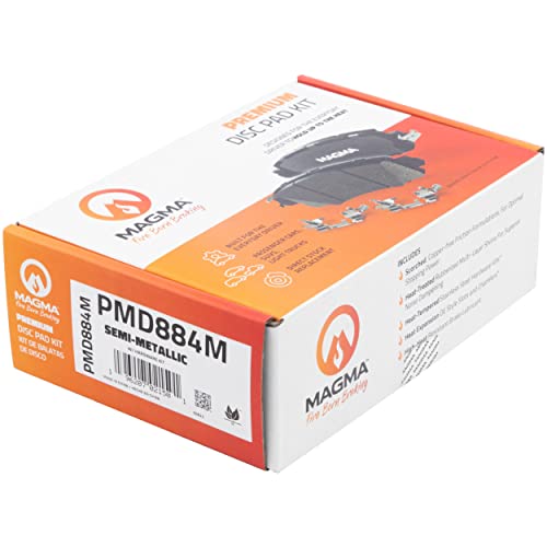 MAGMA Premium PMD884M Semi-Metallic Brake Pads, Front