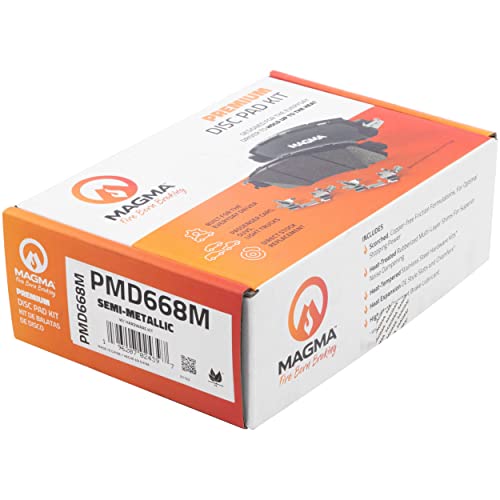 MAGMA Premium PMD668M Semi-Metallic Brake Pads, Front