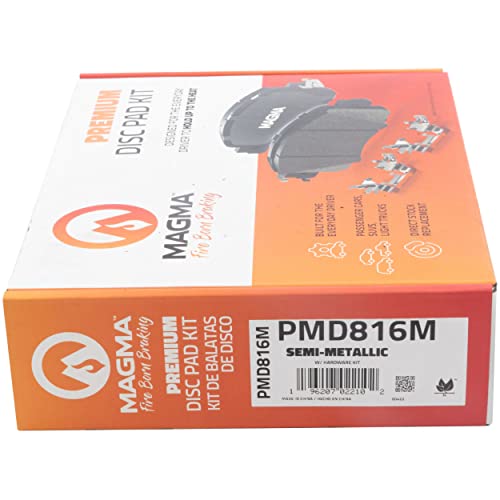 MAGMA Premium PMD816M Semi-Metallic Brake Pads, Front
