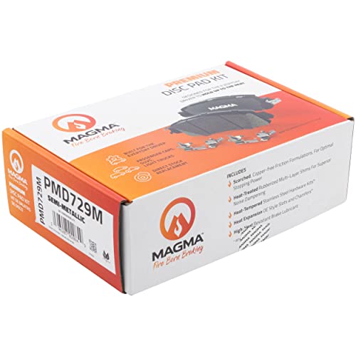 MAGMA Premium PMD729M Semi-Metallic Brake Pads, Rear