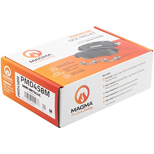 MAGMA Premium PMD458M Semi-Metallic Brake Pads, Rear