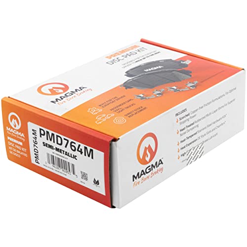 MAGMA Premium PMD764M Semi-Metallic Brake Pads, Front