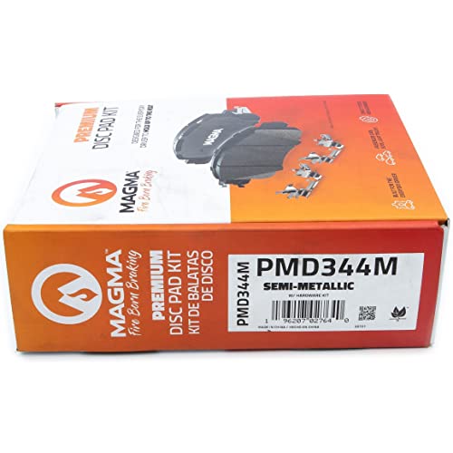 MAGMA Premium PMD344M Semi-Metallic Brake Pads, Front