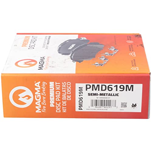 MAGMA Premium PMD619M Semi-Metallic Brake Pads, Front