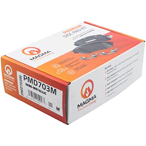 MAGMA Premium PMD703M Semi-Metallic Brake Pads, Front