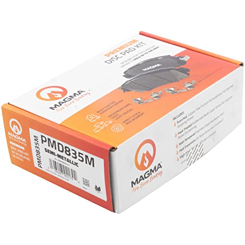 MAGMA Premium PMD835M Semi-Metallic Brake Pads, Rear
