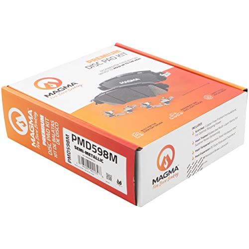 MAGMA Premium PMD598M Semi-Metallic Brake Pads, Front