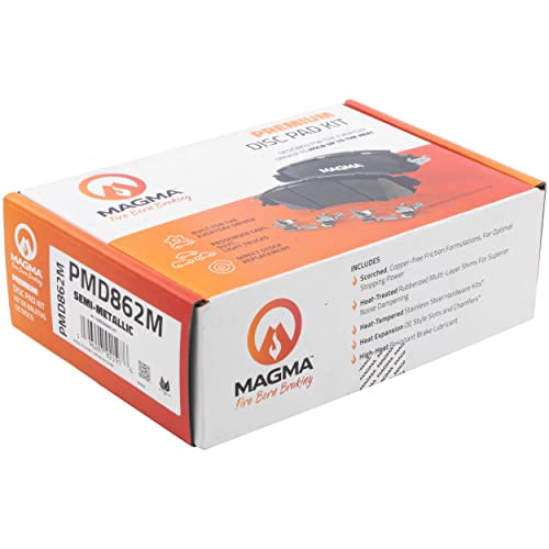 MAGMA Premium PMD862M Semi-Metallic Brake Pads, Front