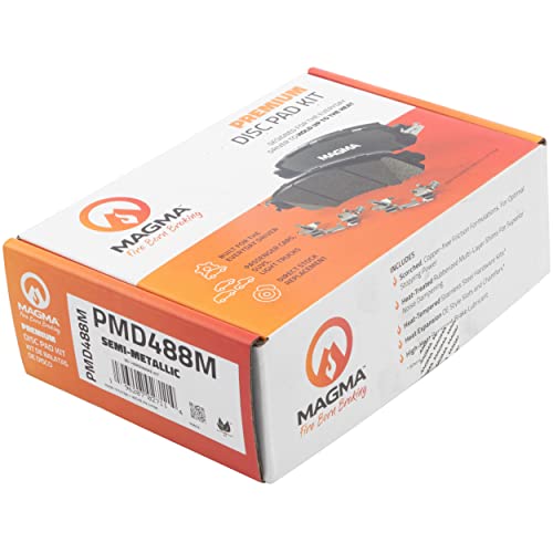 MAGMA Premium PMD488M Semi-Metallic Brake Pads, Rear