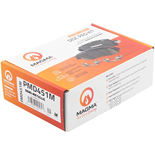 MAGMA Premium PMD451M Semi-Metallic Brake Pads, Front