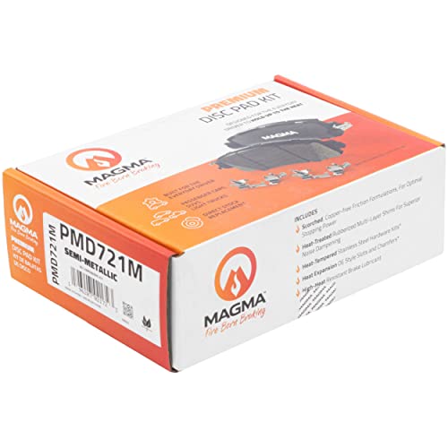 MAGMA Premium PMD721M Semi-Metallic Brake Pads, Front