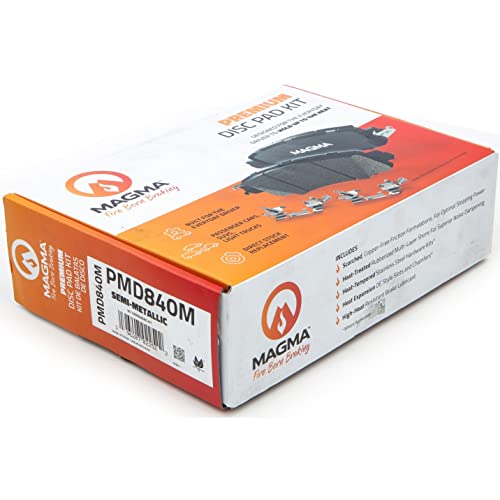 MAGMA Premium PMD840M Semi-Metallic Brake Pads, Front