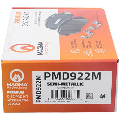 MAGMA Premium PMD922M Semi-Metallic Brake Pads, Rear