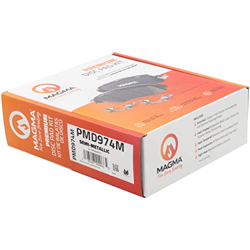 MAGMA Premium PMD974M Semi-Metallic Brake Pads, Rear