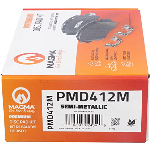 MAGMA Premium PMD412M Semi-Metallic Brake Pads, Front