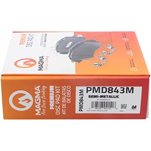 MAGMA Premium PMD843M Semi-Metallic Brake Pads, Front