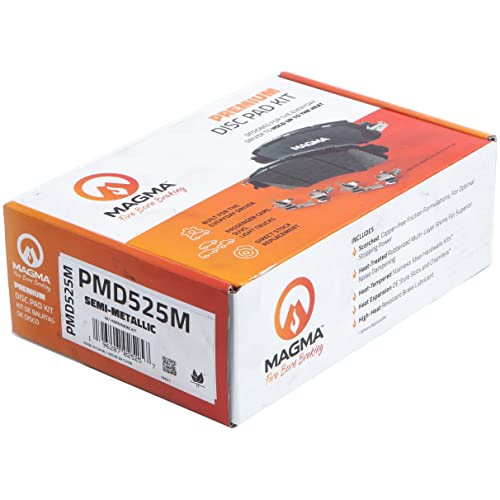 MAGMA Premium PMD525M Semi-Metallic Brake Pads, Front