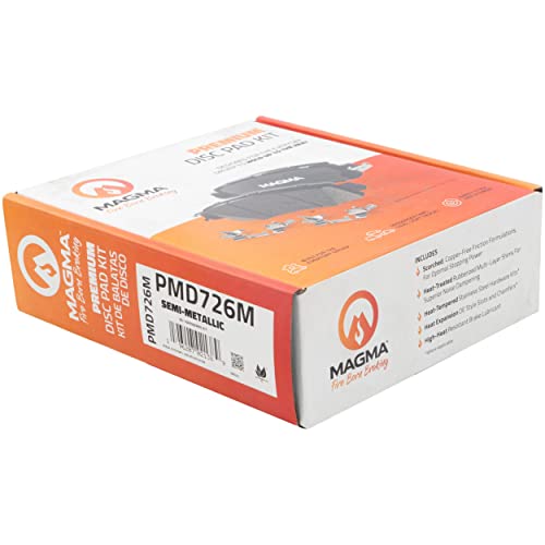 MAGMA Premium PMD726M Semi-Metallic Brake Pads, Front