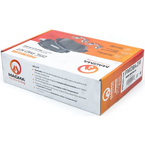 MAGMA Premium PMD842M Semi-Metallic Brake Pads, Front