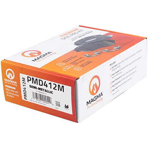 MAGMA Premium PMD412M Semi-Metallic Brake Pads, Front