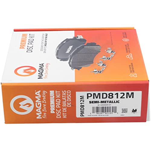 MAGMA Premium PMD812M Semi-Metallic Brake Pads, Front