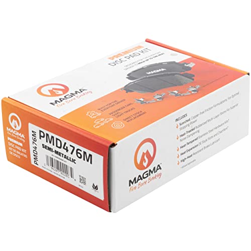MAGMA Premium PMD476M Semi-Metallic Brake Pads, Front