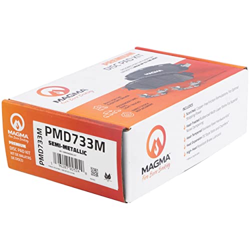MAGMA Premium PMD733M Semi-Metallic Brake Pads, Rear
