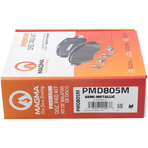 MAGMA Premium PMD805M Semi-Metallic Brake Pads, Front