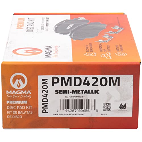 MAGMA Premium PMD420M Semi-Metallic Brake Pads, Front