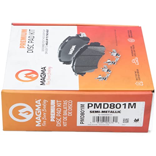 MAGMA Premium PMD801M Semi-Metallic Brake Pads, Front
