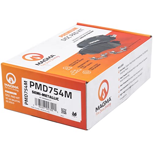 MAGMA Premium PMD754M Semi-Metallic Brake Pads, Rear