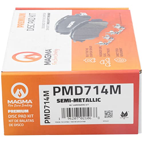MAGMA Premium PMD714M Semi-Metallic Brake Pads, Rear
