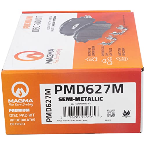 MAGMA Premium PMD627M Semi-Metallic Brake Pads, Rear