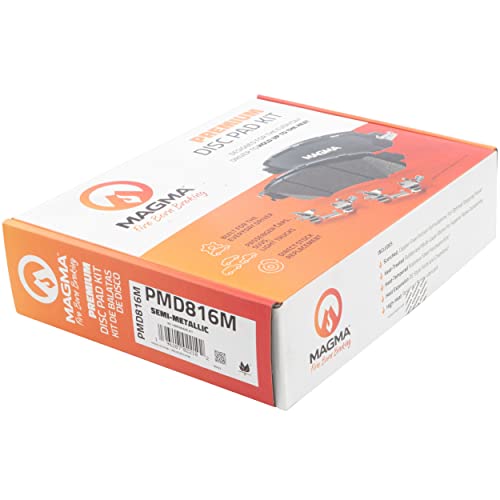 MAGMA Premium PMD816M Semi-Metallic Brake Pads, Front