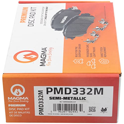 MAGMA Premium PMD332M Semi-Metallic Brake Pads, Rear