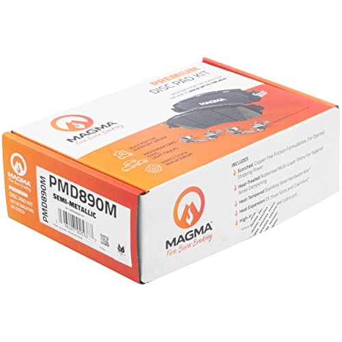 MAGMA Premium PMD890M Semi-Metallic Brake Pads, Front