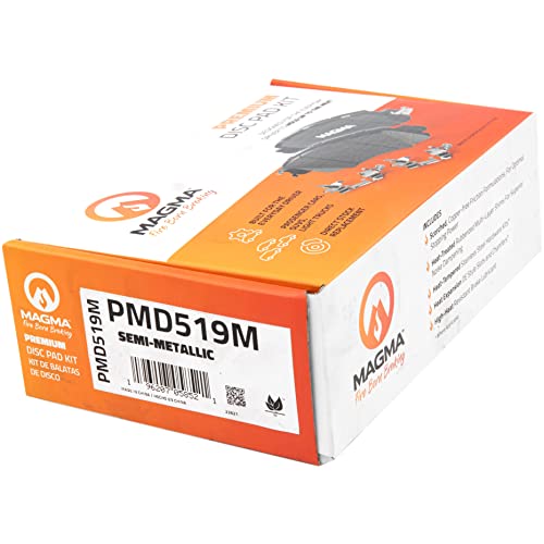 MAGMA Premium PMD519M Semi-Metallic Brake Pads, Front