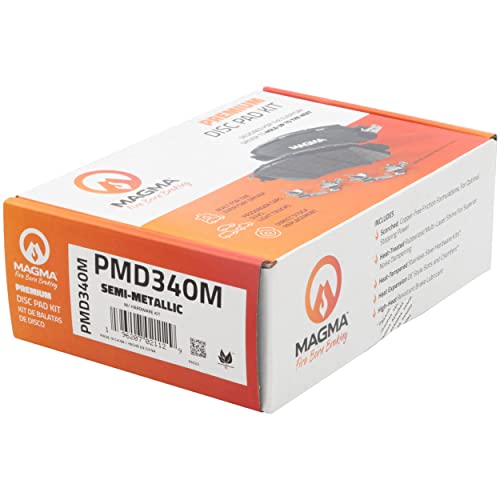 MAGMA Premium PMD340M Semi-Metallic Brake Pads, Rear