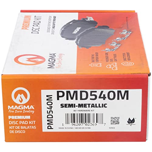MAGMA Premium PMD540M Semi-Metallic Brake Pads, Rear